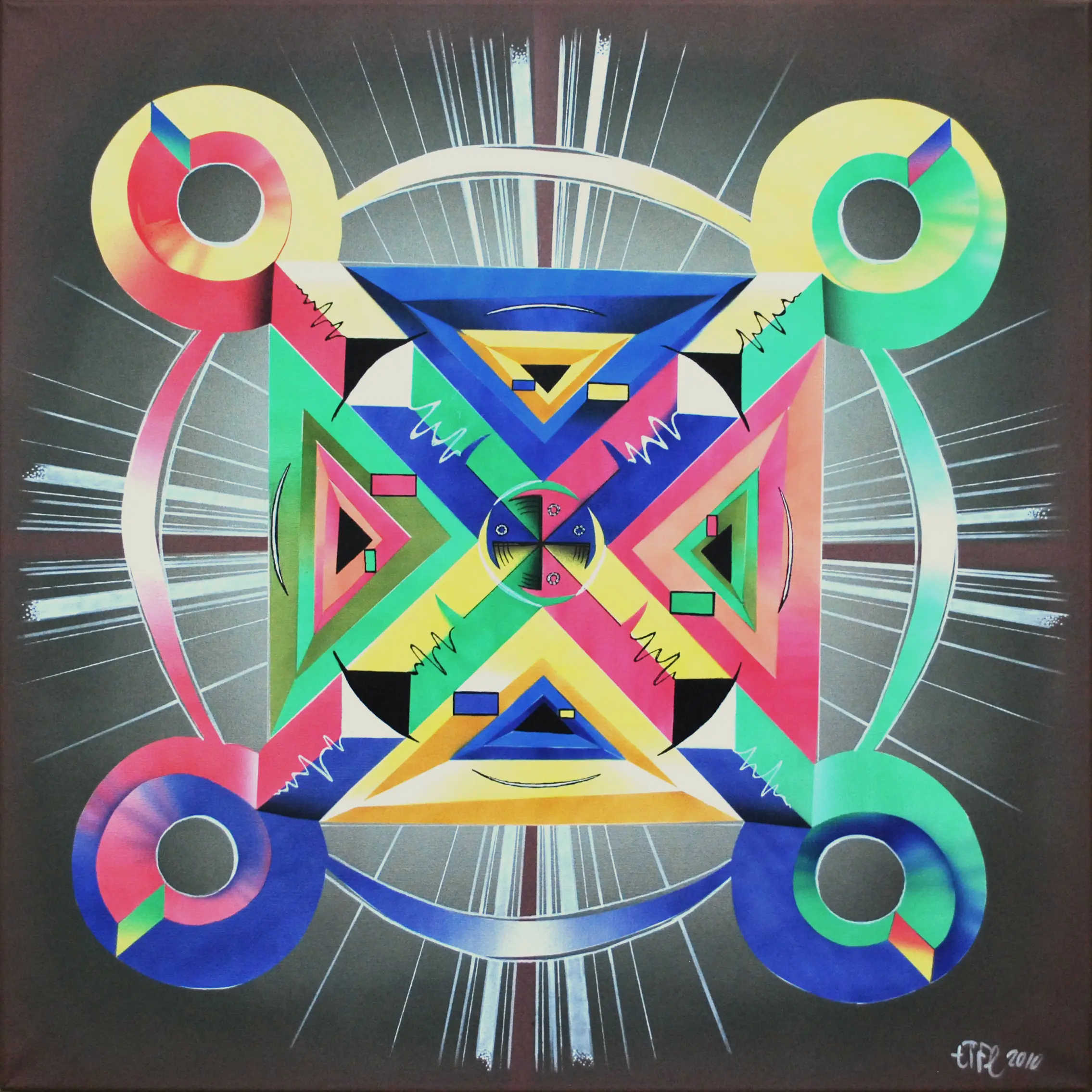 2010, Sprühfarbe / Acrylfarbe auf Leinwand, 70 x 70 cm von Tim Florian Mueller