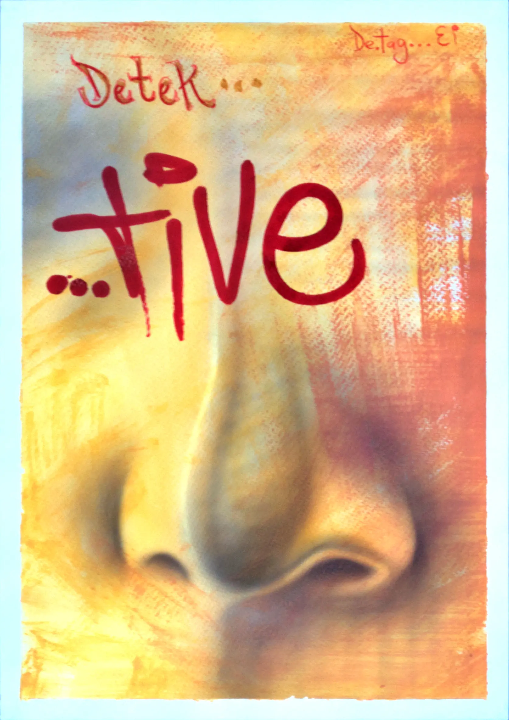 Detek...tive, 2012, Acrylfabe / Dispersionsfarbe / Alkoholmarker / Marker / Buntstifte / Wachsstifte auf Papier von Tim Florian Mueller