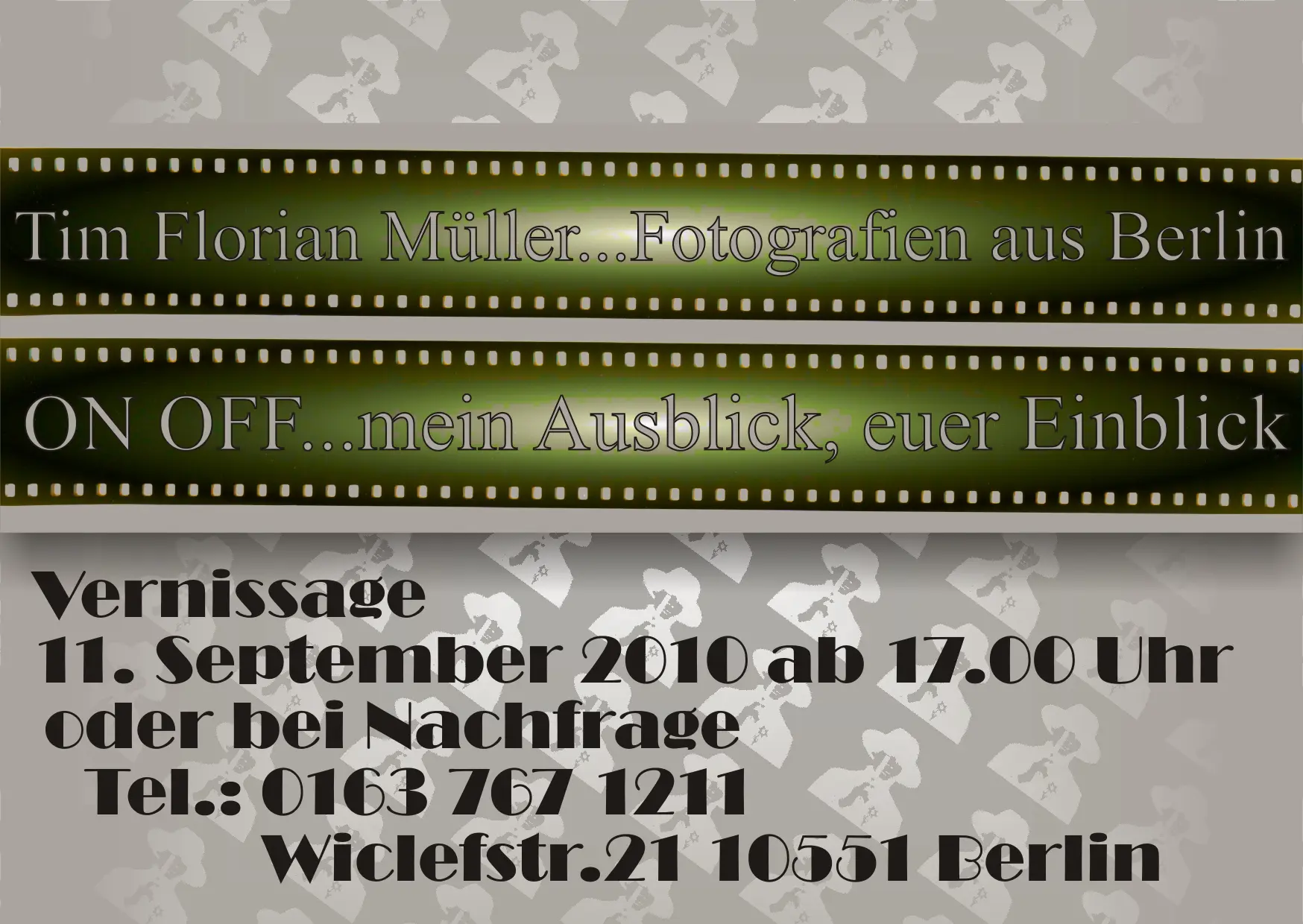 Flyer, Ausstellung, Schauplatz 21, Berlin, 2010 von Tim Florian Mueller