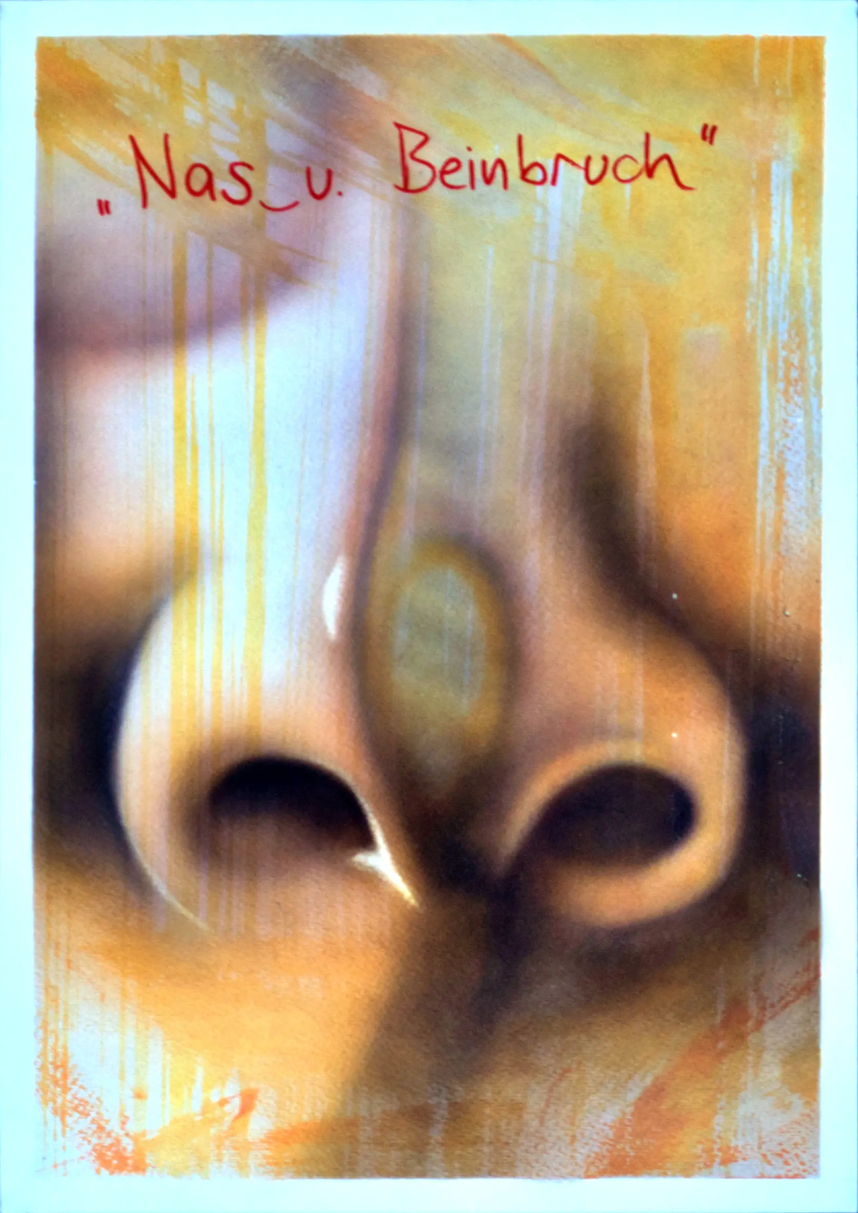 Nas- un Beinbruch, 2012, Acrylfarbe / Dispersionsfarbe / Marker auf Papier von Tim Florian Mueller
