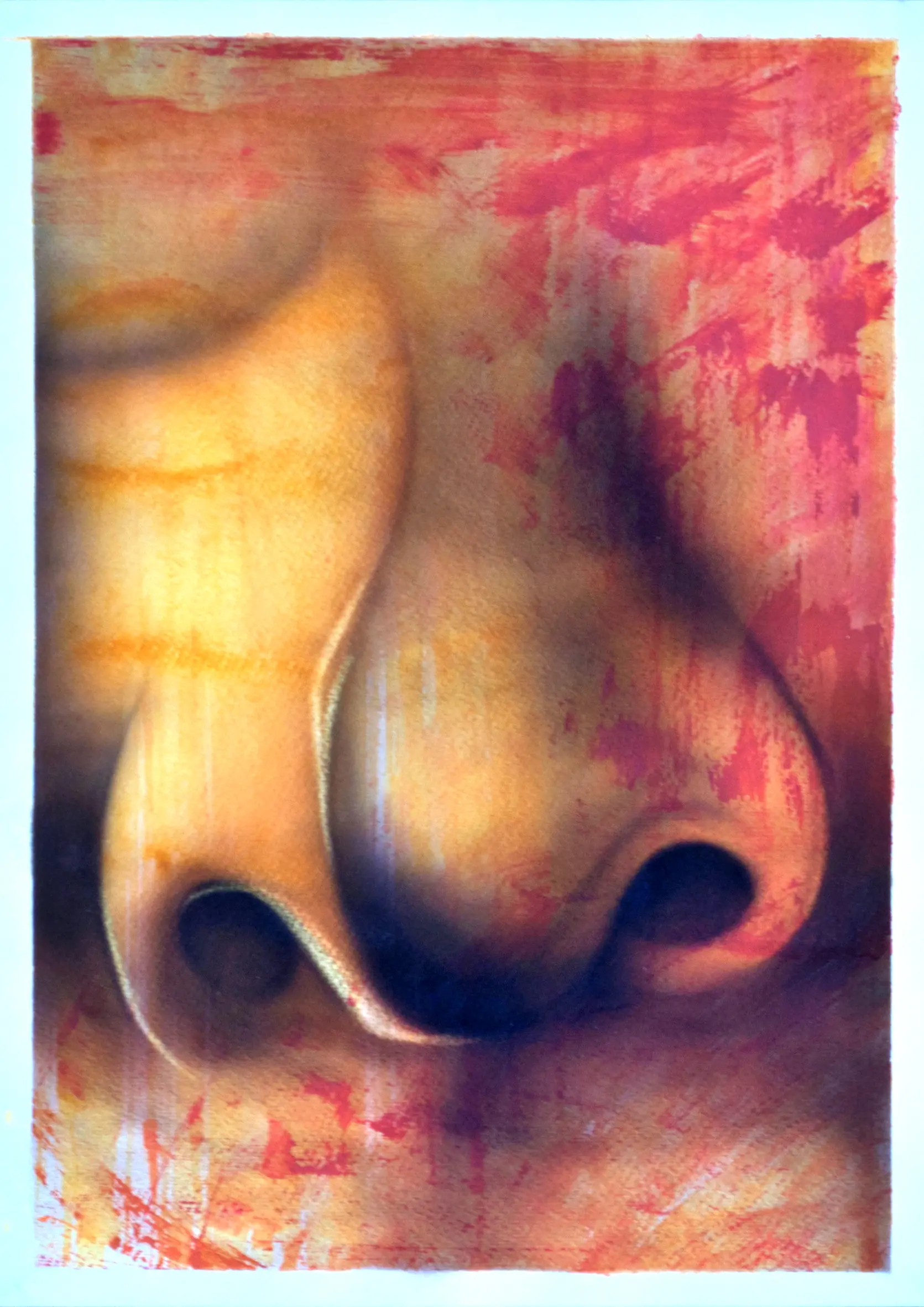Nase (clean 2), 2012, Acrylfarbe / Dispersionsfarbe auf Papier von Tim Florian Mueller
