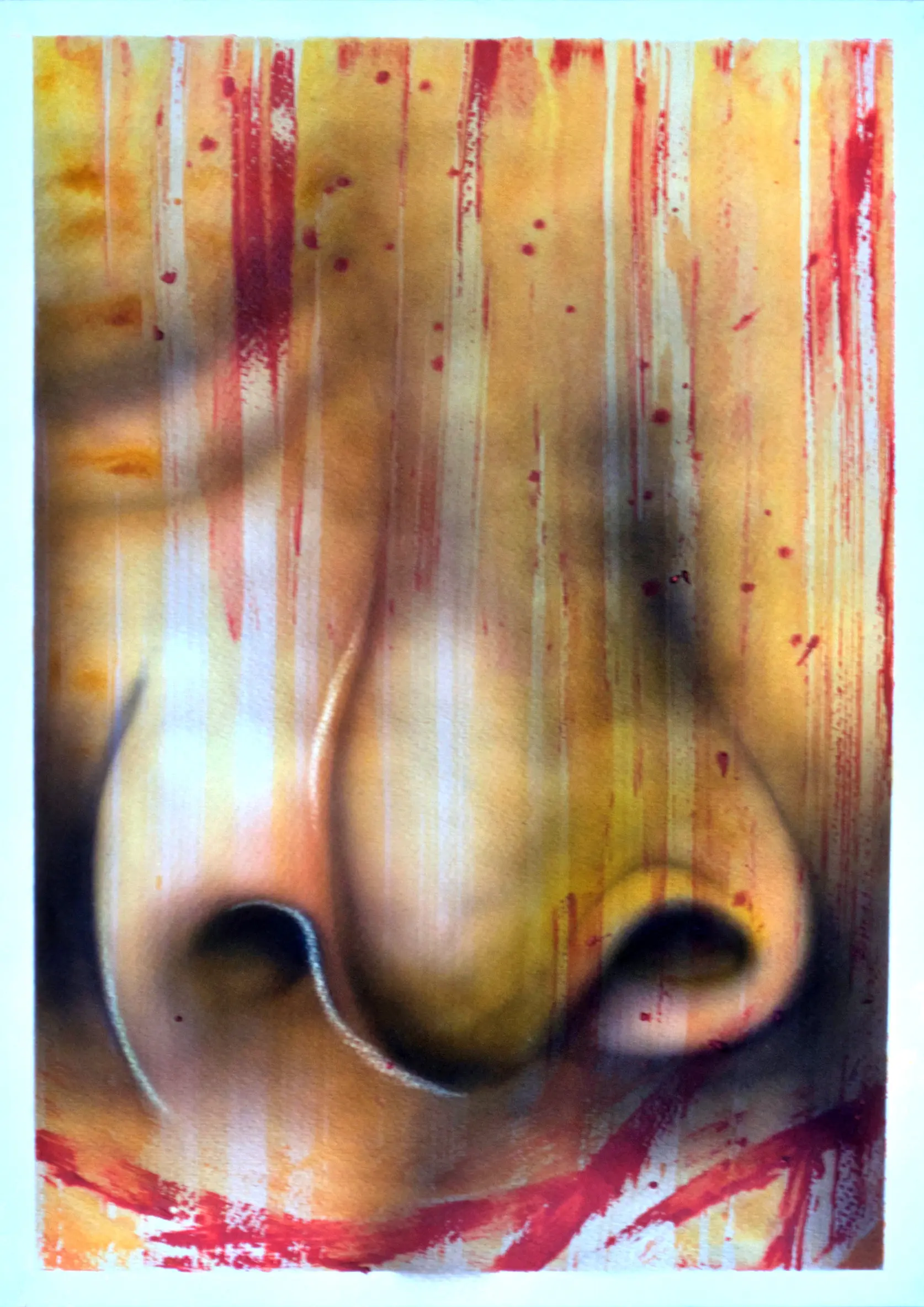 Nase (clean 3), 2012, Acrylfarbe / Dispersionsfarbe auf Papier von Tim Florian Mueller