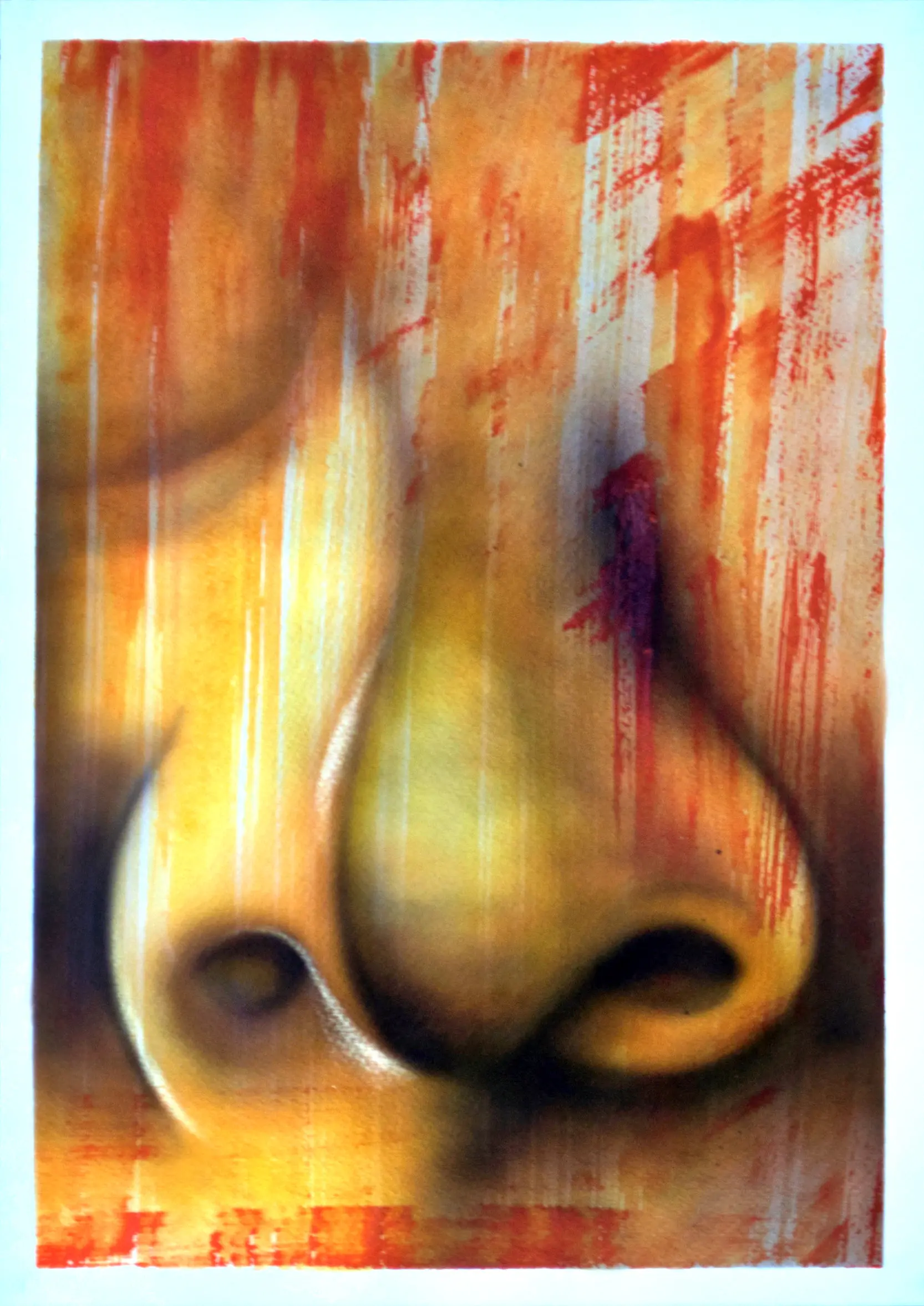 Nase (clean 4), 2012, Acrylfarbe / Dispersionsfarbe auf Papier von Tim Florian Mueller