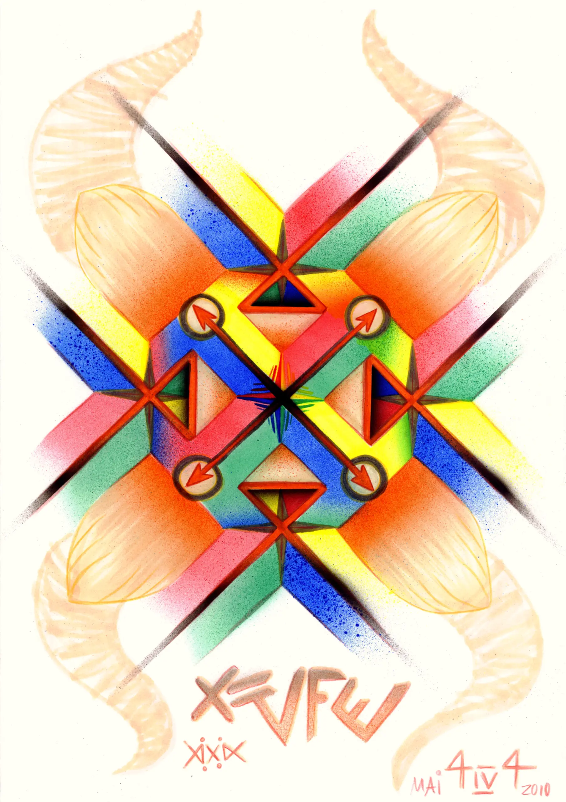 2010, Marker / Buntstifte auf Papier, DIN A3 von Tim Florian Mueller