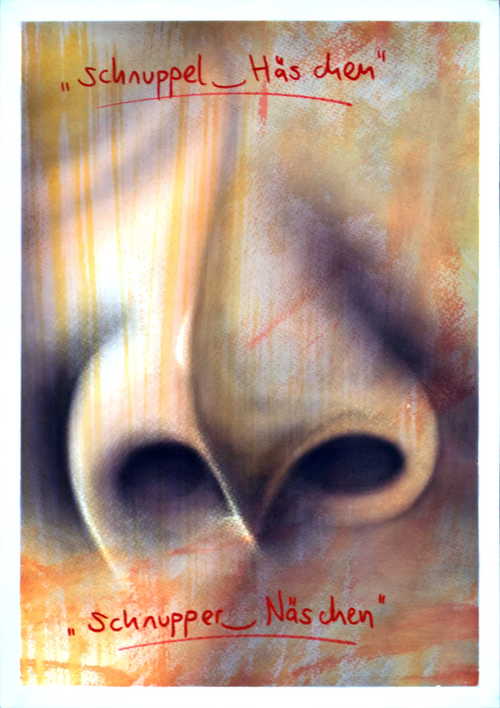 Schnuppel-/Schnupper-Näschen, 2012, Acrylfarbe / Dispersionsfarbe / Marker / Buntstifte auf Papier von Tim Florian Mueller