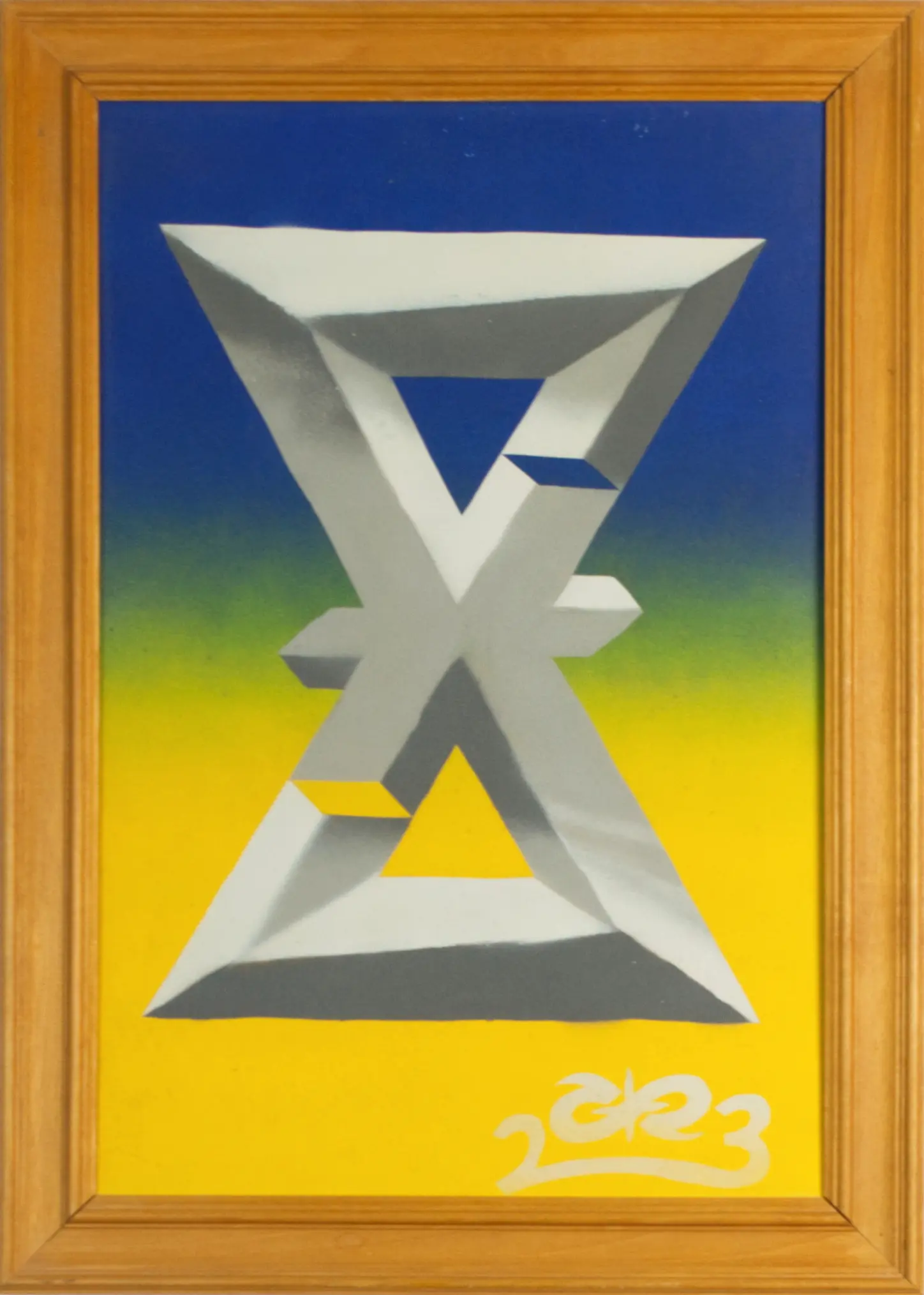 Illusion 8, 2003, Sprühfarbe auf Leinwand, 56.5 x 40.5 cm von Tim Florian Mueller