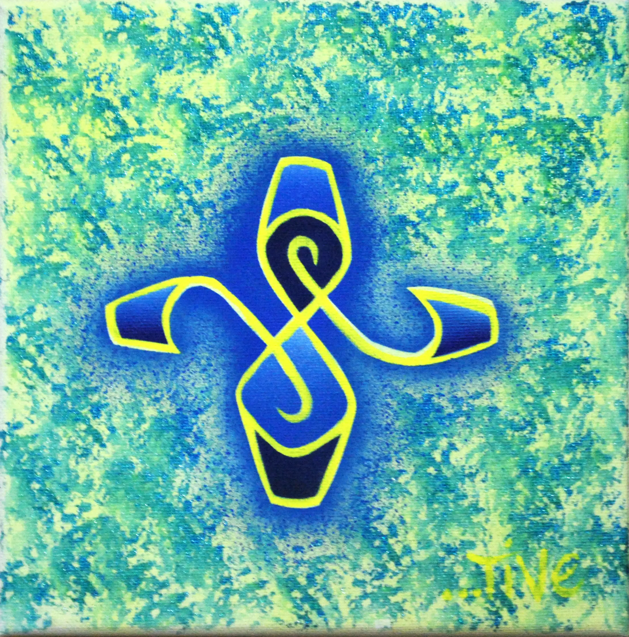 Symbol AR, Acrylfarbe auf Leinwand, 20 x 20 cm von Tim Florian Mueller